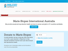 Tablet Screenshot of giveto.mariestopes.org.au